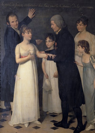 Abbe Roch-Ambroise Cucurron Sicard Teaching Children Sign Language, 1806 by Jérôme Martin Langlois